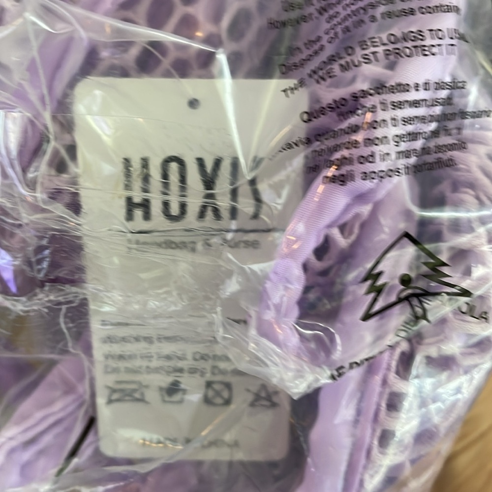 HOXIS Mesh Beach Tote Women's Shoulder Bag LG Minimalist Purse Handbag Purple 💜 - Picture 8 of 8